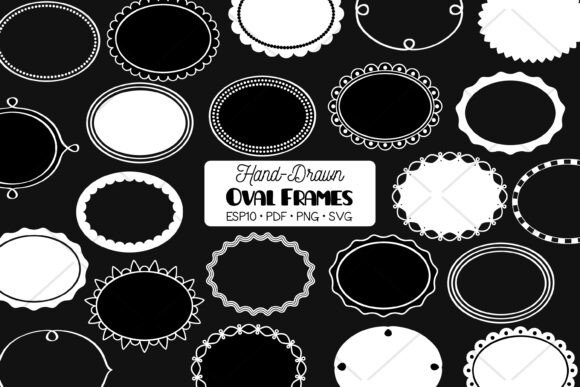 Download Oval Frames White | Hand Drawn Border - Frame Collection
