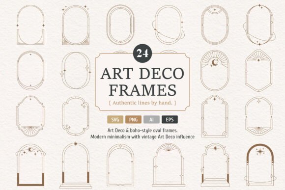 Download Minimal Art Deco Frames Oval Borders - Frame Collection