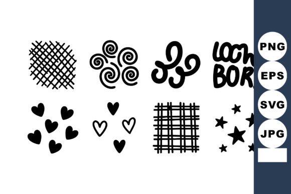 Download Set of Simple Black Doodle Patterns and - Simple Collection