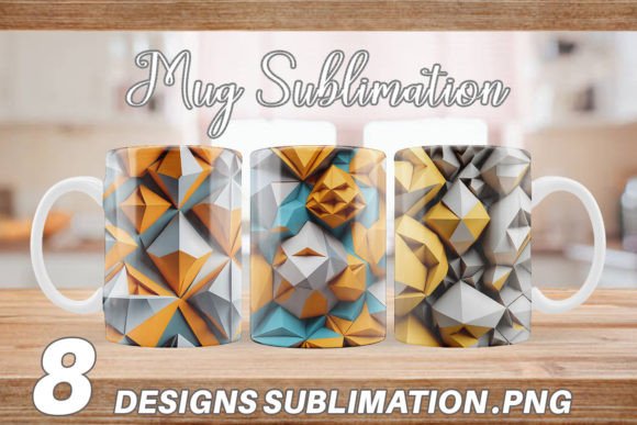 Download Mug Wrap 3D Geometric Shape - Geometric shape Collection