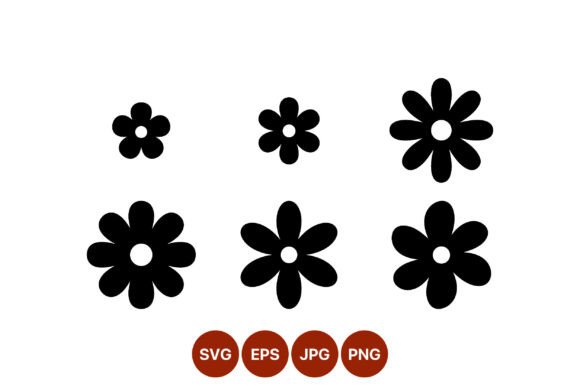 Download Simple Black Flower Shapes Vector - Simple Collection
