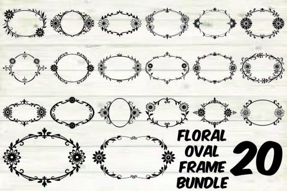 Download Floral Oval Frame Bundle - Frame Collection