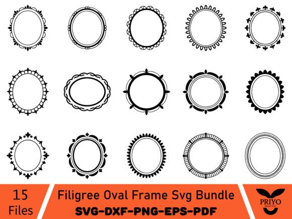 Download Filigree Oval Frame Svg Bundle - Frame Collection