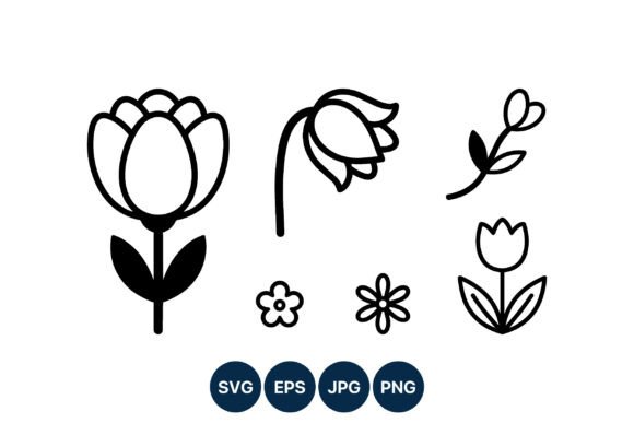 Download Simple Flower Line Art Vector - Simple Collection
