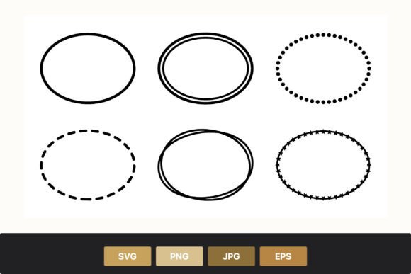 Download Oval Frame Borders Black Line Set - Frame Collection