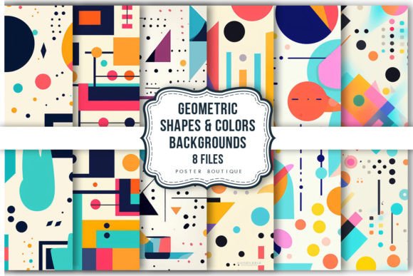 Download Geometric Shapes &amp; Colors Backgrounds - Premium Bundle